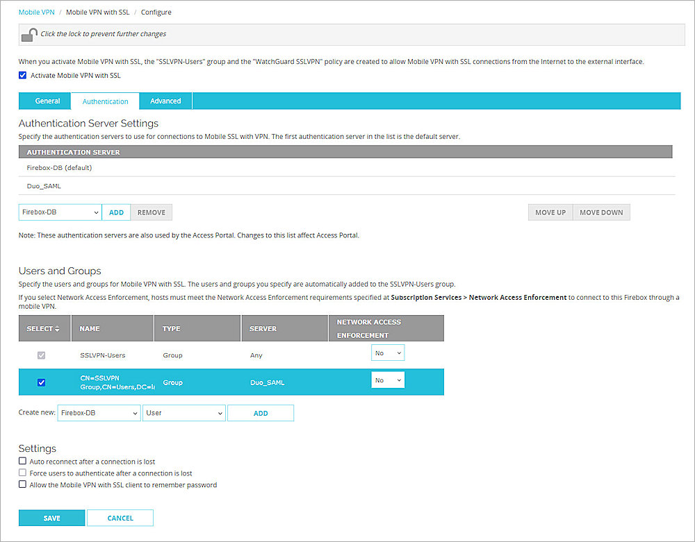 Screenshot of Firebox, Firebox Access Portal config 7